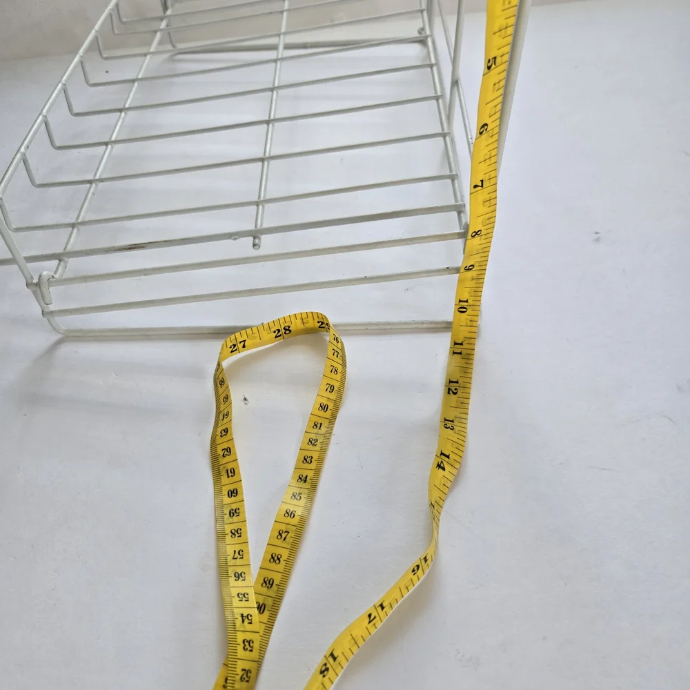 Vintage White Metal Wire Storage Rack